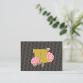 Floral Rose Anfangsbuchstabe Monogramm Name Couple Visitenkarte (Stehend Vorderseite)