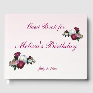 Floral Rose Blume Geburtstagsparty Gästebuch