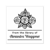 Floral Rose Bouquet "Aus der Bibliothek" Monogram Permastempel (Design)