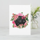 Floral Rose D20 Tabletop RPG Gaming Würfel Dankeskarte (Stehend Vorderseite)