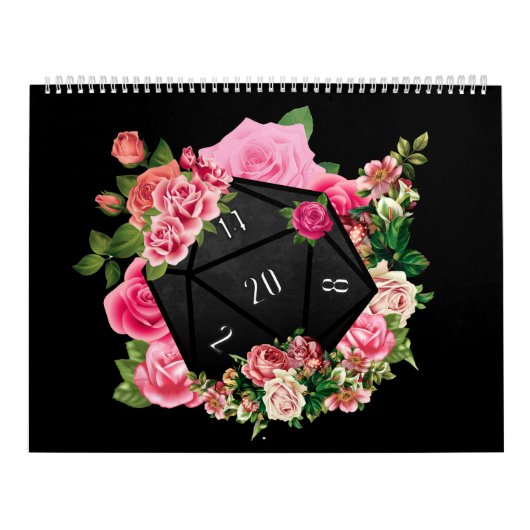 Floral Rose D20 Tabletop RPG Gaming Würfel Kalender (Titelbild)