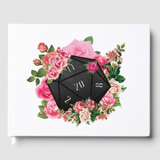 Floral Rose D20 Tabletten RPG Gaming Dice Gästebuch (Vorderseite)