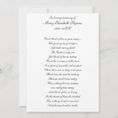 Floral Rose Gedenkgutschein Einladung (Rückseite)