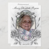 Floral Rose Gedenkgutschein Einladung (Vorne/Hinten)