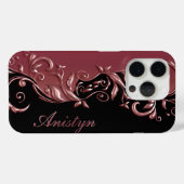 Floral Rose Gold & Black - Personalized Case-Mate iPhone Hülle (Rückseite (Horizontal))