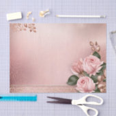 Floral Rose Gold Botanisch Seidenpapier (Handwerk)