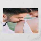 Floral Rose Gold Foto Hochzeit Dankeschön Karte (Rückseite)