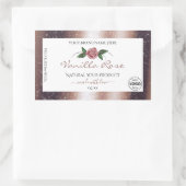 Floral Rose Gold Glitzer White Product Labels Logo Rechteckiger Aufkleber (Tasche)