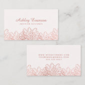 Floral Rose Gold Pink Beruflich Florist Visitenkarte (Vorne/Hinten)
