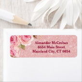 Floral Rose Gold Pink Glitzer Rücksendeadresse (Insitu)