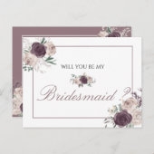 Floral Rose Gold Pink werden Sie meine Bridgejacke Einladungspostkarte (Vorne/Hinten)