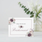 Floral Rose Gold Pink werden Sie meine Bridgejacke Einladungspostkarte (Stehend Vorderseite)