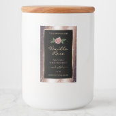 Floral Rose Gold Soft Glitzer Black Product Labels Lebensmitteletikett (Vorderseite)