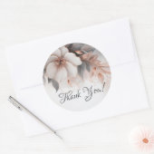 Floral Rose Gold Thank You Runder Aufkleber (Umschlag)