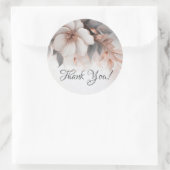 Floral Rose Gold Thank You Runder Aufkleber (Tasche)