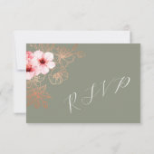 Floral Rose Gold Wedding RSVP Karte (Rückseite)