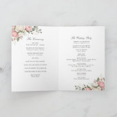 Floral Rosé-Grün Hochzeitsprogramm gefaltet Programm (Innenseite)
