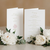 Floral Rose Hochzeitsprogramm für Elfenbein