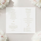 Floral Rose Hochzeitsprogramm für Elfenbein