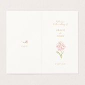 Floral Rose Hochzeitsprogramm für Elfenbein (Außenseite Aufgefaltet)