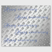 Floral Rose Luxury Happy Silver 25 Jahre Jubiläum Geschenkpapier (Flach)