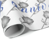 Floral Rose Luxury Happy Silver 25 Jahre Jubiläum Geschenkpapier (Rolleneckpunkt)