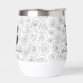 Floral Rose Monogram Wedding Black And White  (Links)