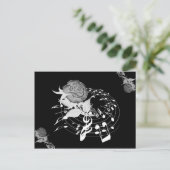 Floral Rose Musiknote Postkarte (Stehend Vorderseite)