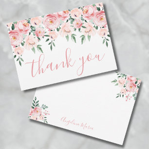 Floral Rosé Quinceañera Dankeskarte