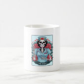 Floral Rose Skeleton Nurse Tarot Card Halloween Es Kaffeetasse (Mittel)