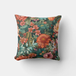 floral rose tropical dark vibrant interior kissen