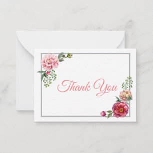 Floral Rose Vielen Dank Mitteilungskarte
