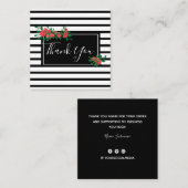 Floral Rose Vielen Dank Quadratische Visitenkarte (Vorne/Hinten)