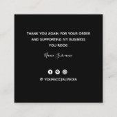 Floral Rose Vielen Dank Quadratische Visitenkarte (Rückseite)