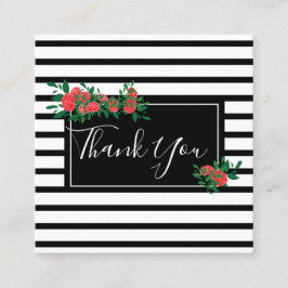 Floral Rose Vielen Dank Quadratische Visitenkarte