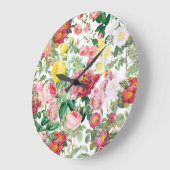 Floral Roses Vintage Spring Garden    Große Wanduhr (Winkel)