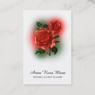 *~* Floral Rote Rose Hochzeitsplaner QR-Code  Visitenkarte