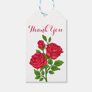 Floral Rote Rose Vielen Dank Blume Wedding Bridal Geschenkanhänger