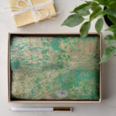 Floral Round Bouquet Monogram Green Gold Decoupage Seidenpapier (Geschenk)