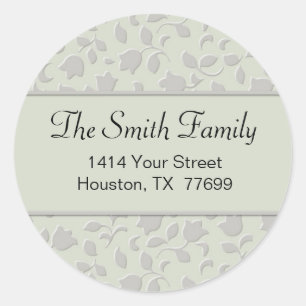 Floral Round-Rücksendeadresse-Aufkleber (#LABL 006 Runder Aufkleber