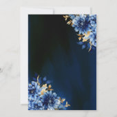 Floral Royal Blue Butterfly Princess Quinceanera Einladung (Rückseite)