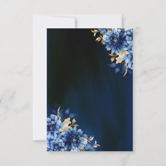 Floral Royal Blue Butterfly Princess Quinceanera Einladung (Rückseite)