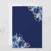 Floral Royal Blue Butterfly Princess Quinceanera Einladung (Rückseite)