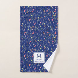 Floral | ROYAL BLUE Monogramm WERTVOLL GOY | Gym Handtuch