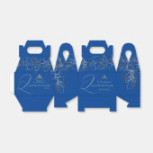 Floral Royal Blue Quinceañera Fevor Box Geschenkschachtel (Ungefaltet)