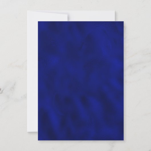 Floral Royal Blue Wedding Reception Card Download Einladung (Rückseite)