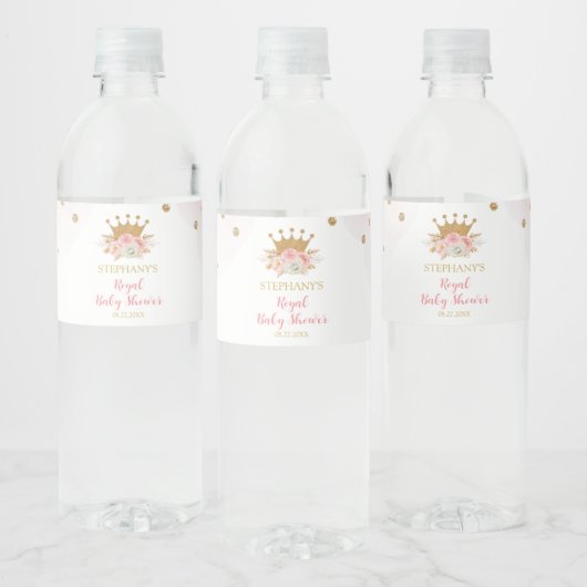Floral Royal Princess Party Bottle labels Wasserflaschenetikett (Flaschen)