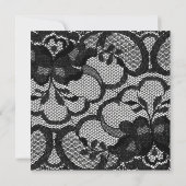 Floral Royal Schwarz-weiß Lace Brautparty Party Einladung (Rückseite)