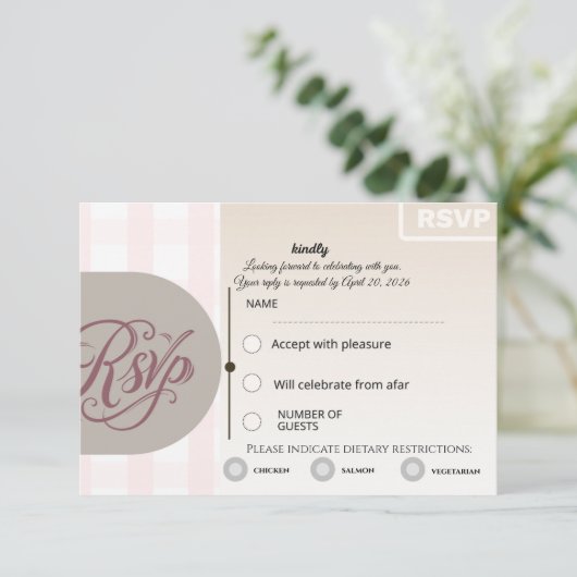 Floral RSVP Card | Custom Wedding Reply Card (Stehend Vorderseite)