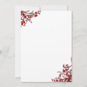 Floral Ruby 40. Jubiläums Einladungen (Rückseite)